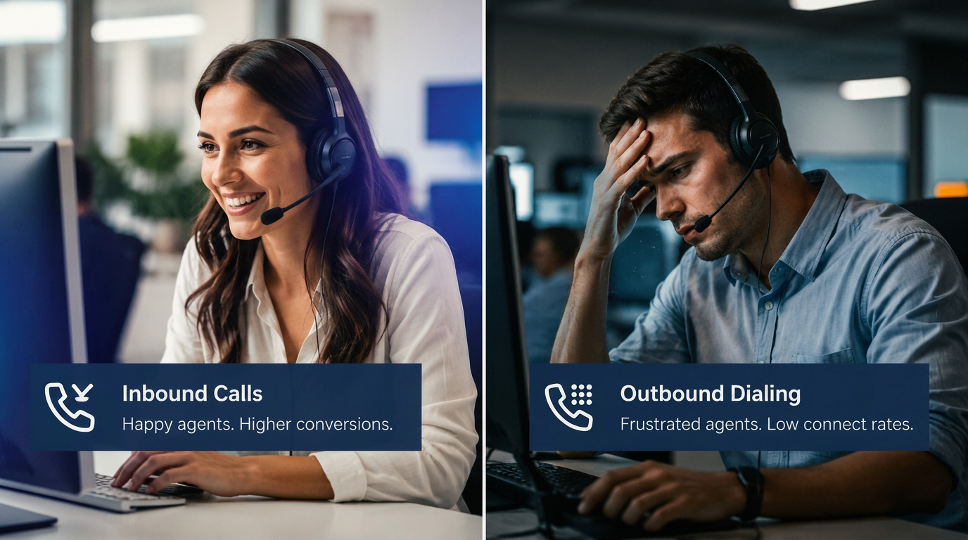 Inbound calls vs outbound dialing comparison